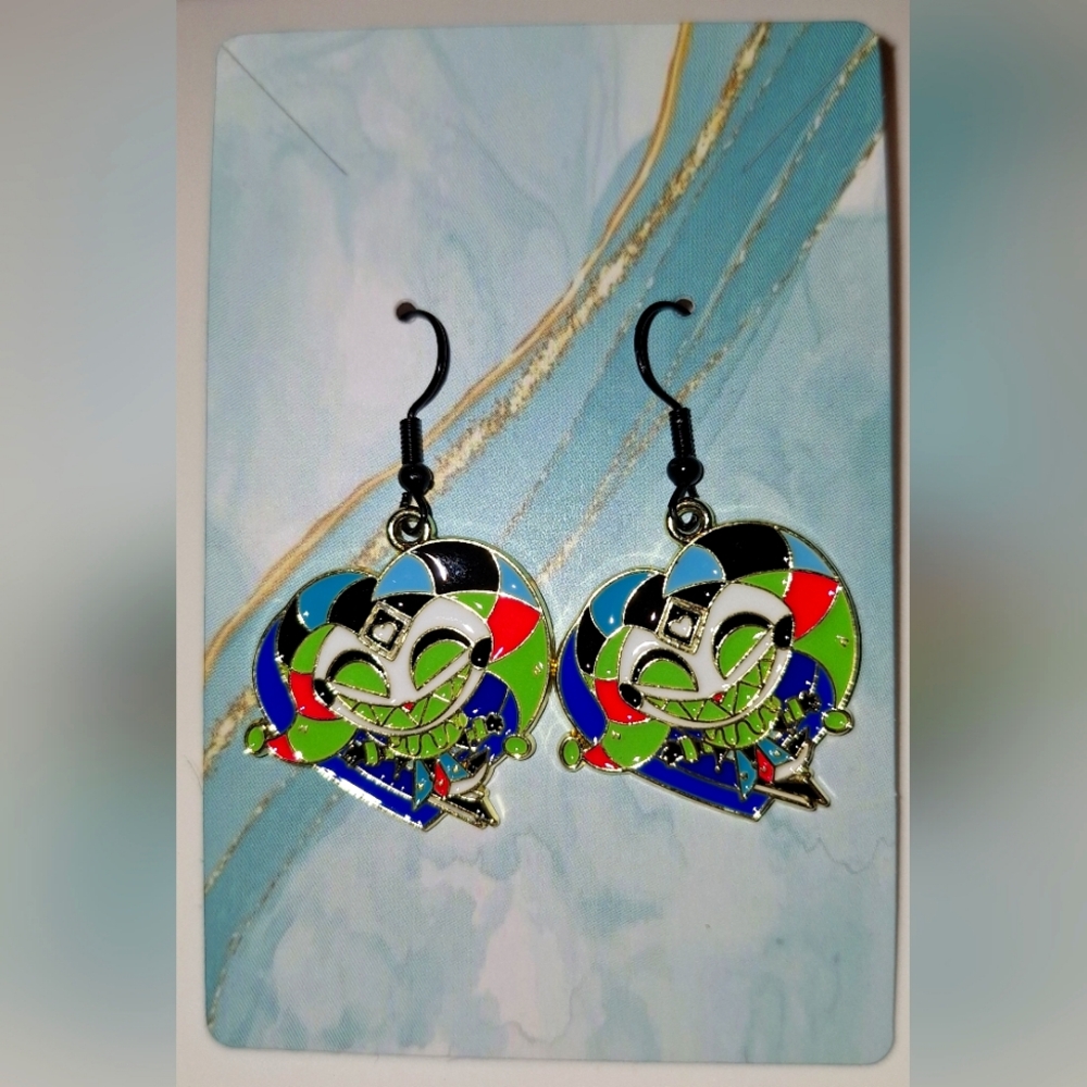 Helluva Boss Earrings Handmade Hypoallergenic Heart‎ Shape Dangle Fizzaroli